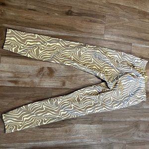 Outdoor Voices Small Yellow & Brown Print Athletic Pants